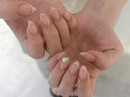 ラメフレンチネイル　パラジェル