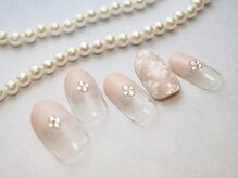 ネイルサロン ブランシュール(Nail Salon Blancheur)/ブラウンフラワーネイル