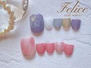 水彩フラワー/パープル/ピンク