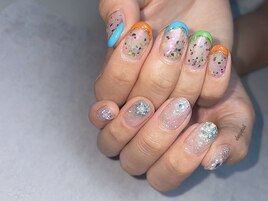 ちぐはぐフレンチネイル