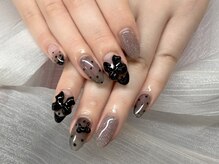 マシェリ(MA CHERIE)/ブラックドットネイル