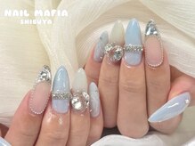 ネイルマフィア 渋谷(NAIL MAFIA)/水色/夏/ワンホン/渋谷