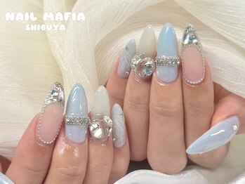 ネイルマフィア 渋谷(NAIL MAFIA)/水色/夏/ワンホン/渋谷