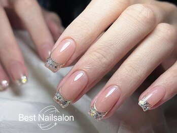 ベストネイル 大宮東口店(Best Nail)/キラキラガラスフレンチ
