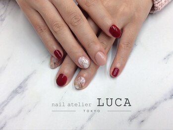 ネイルアトリエルカ(nail atelier LUCA)/W-283　ボルドー大理石ネイル