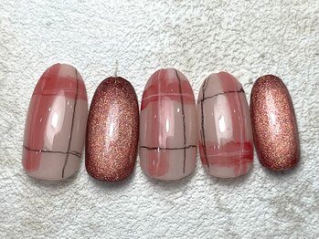 レイネイル レイエステティック 岐阜茜部店(RAY NAIL & RAY ESTHETIC)/落書きチェックネイル