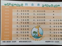 ほぐし手すっきりん 那覇小禄店の雰囲気（料金表）