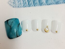 天然石フットネイル