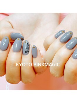 文字入れワンカラーネイル