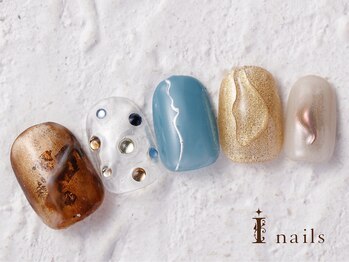 アイネイルズ 横浜WEST店(I-nails)/キラキラ個性派ネイル　8000円