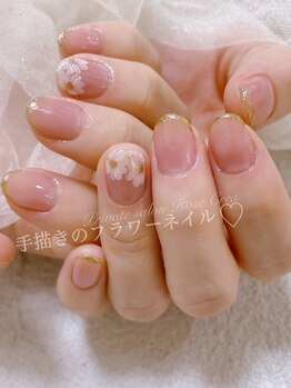 ローズクレア(Rose Crea)/手描きのフラワーネイル