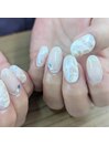 手描きレース風ネイル♪