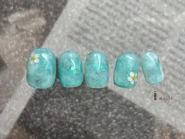 マーブルお花ネイル