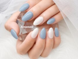 くすみブルーネイル
