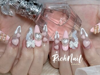 リッチ(Rich)の写真/シンプルじゃ物足りない貴方に♪丁寧かつスピード施術で満足度◎美的センス満載のネイリストによる施術★