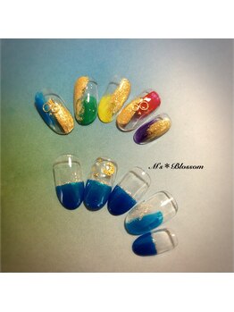 ネイルサロンアンドスクールエムズブロッサム(Nailsalon & school M's Blossom)/８月定額制ジェルコース￥5100