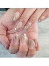 トップノッチネイルズ(TOP NOTCH NAILS)/カラグラ×ラメがけ