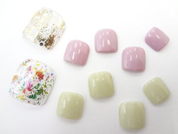 ネイルサロン クイール 小山店(NAIL SALON QUILL)/ワンカラー×ラメ＆ホイル