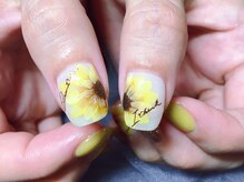 ネイルサロン リン(Lin)/夏　ひまわりネイル