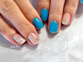 ネイルサロン イントゥ(into_)/定額　シェル　細フレンチ　夏