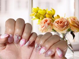 ピンクマグネットネイル