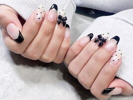 黒のドット×リボンで韓ドル風☆