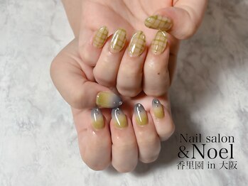 ノエル(Noel)/グラデ×チェックネイル