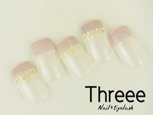 スリーネイルプラスアイラッシュ(Threee Nail+Eyelash)/フレンチネイル