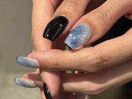 black × blue