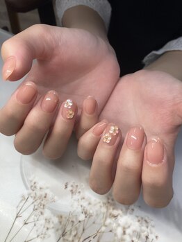 サフィールネイルサフィールネイル(Saphir nail)/スキンカラー×フラワー