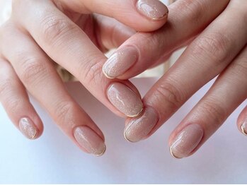 アイネイルズ 梅田店(I nails)/マグネット先端ミラーフレンチ