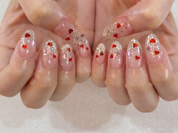アルティノ ネイル ガーデン(altino nail garden)/ハート/ガーリー/ラメグラ/秋