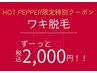 【HOT PEPPER限定クーポン】ワキ脱毛ずーっと¥2,000  回数：1回