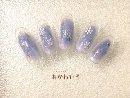 冬色チーク　雪の結晶　ネイル