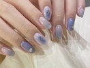 定額/ブルー/チークネイル