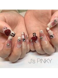 バレンタインネイル