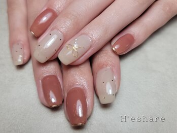 先端フレンチ、リボン