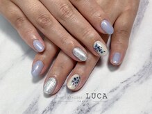 ネイルアトリエルカ(nail atelier LUCA)/M-732 大人可愛い押し花ネイル