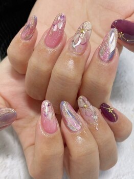 ミンデイ(Min diy)の写真/【つけ放題】大人かわいい♪長さだし可◎《美フォルム・ちゅるんネイル》持ち込みデザインwelcome！