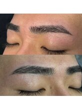 メンズ眉毛サロンラボ 渋谷店/ストレート眉毛の薄めの紹介です