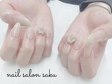 サク(saku)/ワンカラー/蝶パーツ