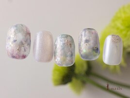 水彩ニュアンス紫陽花ネイル