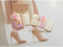 ネイルサロン アミティエ(Nail Salon Amitie)/塗りかけ大人上品footネイル
