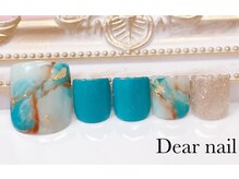 ディア ネイル(Dear nail)/フットターコイズタイダイ