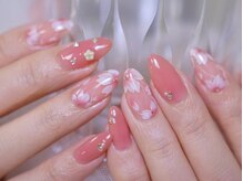 幻之花ネイル/¥13980 &nbsp;手書き　桜　春ネイル　