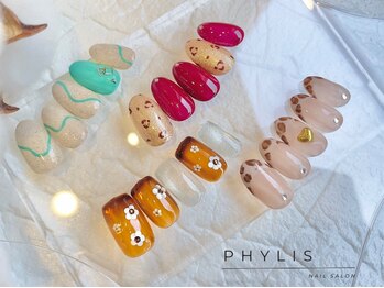 フィリス 横浜店(PHYLIS)の写真/季節に合わせたデザイン"シーズントレンドネイル¥7200"カラー変更OKな"シンプル定額¥6500"が人気♪