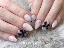 ビアンカ キュポ・ラ川口店(Bianca)/リボン×チェックネイル￥6800～