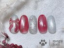 クリスマス/リボンネイル