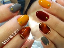 ネイルサロン グロッシー(Nail salon glossy)/秋色☆べっ甲ネイル