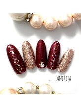 ネイルサロン アンリタ(nail salon AneRita)/ブラッディRED×ブロンズGOLD